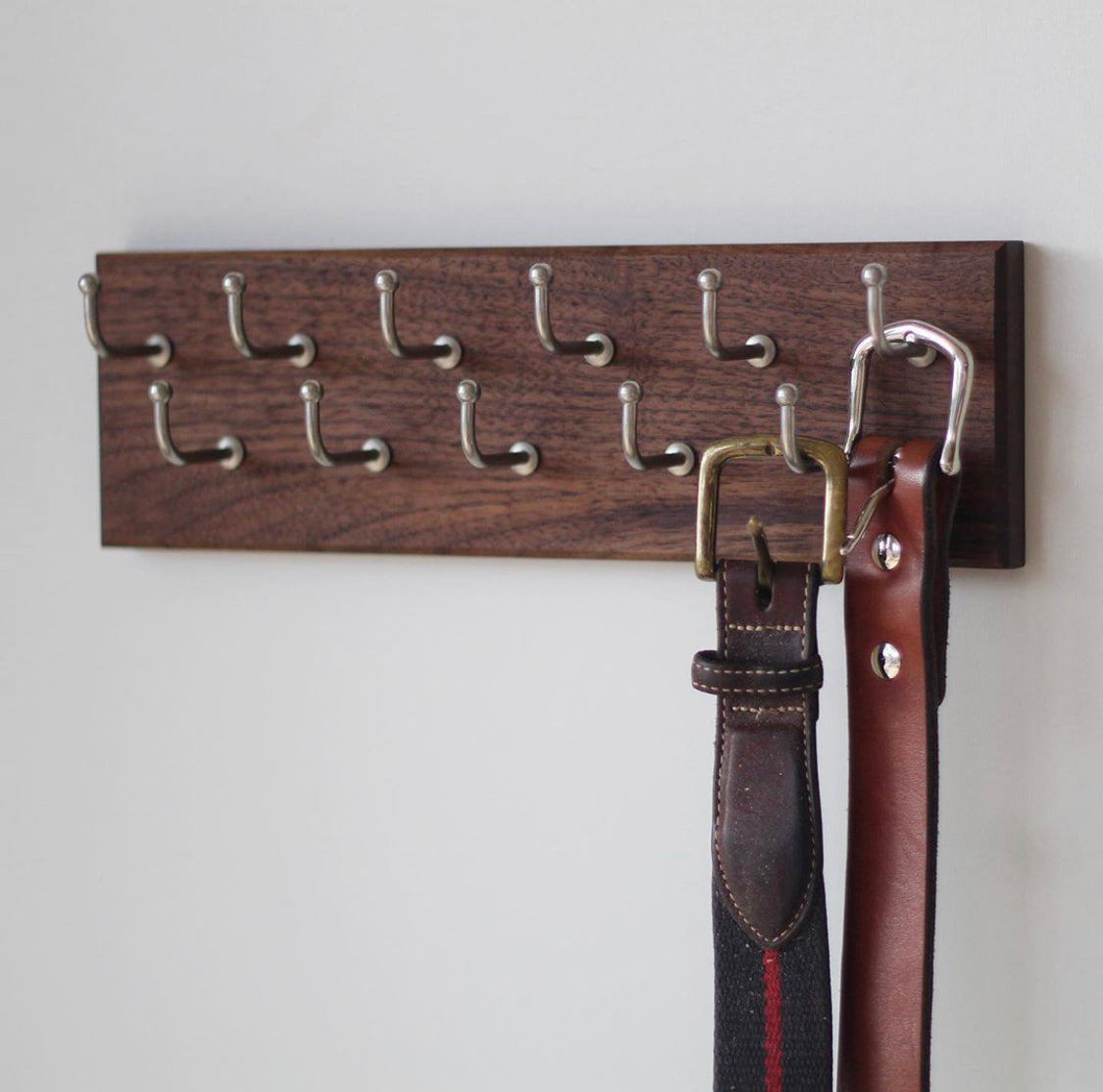 Custom Belt Rack - Choose your size, wood, and hardware finish – Dapper ...